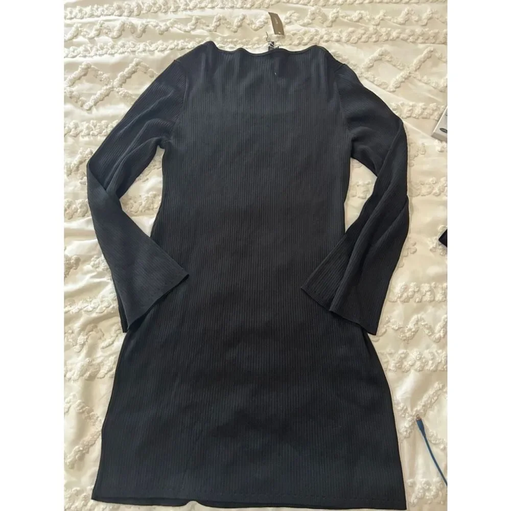 J Crew black knit sweater dress new with tags XL